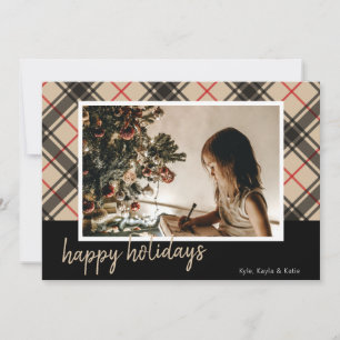 Plaid Happy Holidays Multi Photo Christmas Cards