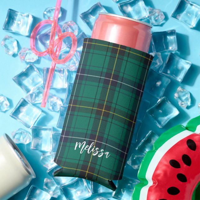 Plaid Henderson Plaid Green Tartan Seltzer Can Cooler (In Situ Summer)