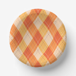 Plaid Holiday Fall Autumn Thanksgiving Harvest Lea Paper Plate