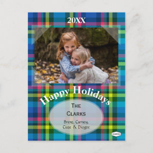Plaid Holiday Postcard by HAMbWG