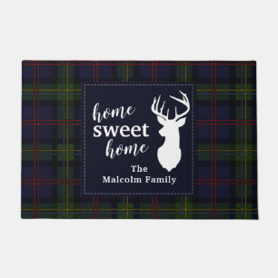 Plaid Holiday Tartan Clan Malcolm Personalised Doormat