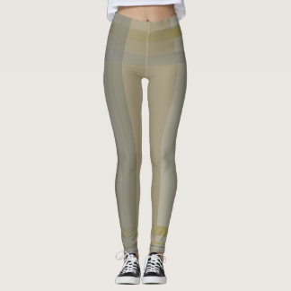plaid in gold, silver copper, greys & beiges leggings