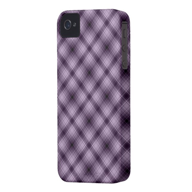 Plaid iPhone Case in a Gorgeos Purple Colour (Back Left)