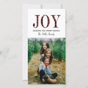 Plaid Joy Holiday Photo Cards (4x8)