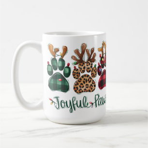 PLAID JOYFUL PAWS HOLIDAY DOG FEET COFFEE MUG