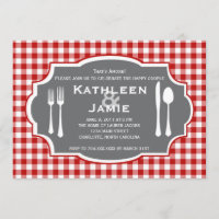 Plaid Knife & Fork Invitation