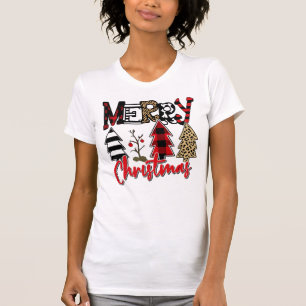 Plaid & Leopard Christmas Trees T-Shirt