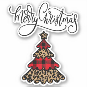 Plaid & Leopard Print Christmas Tree