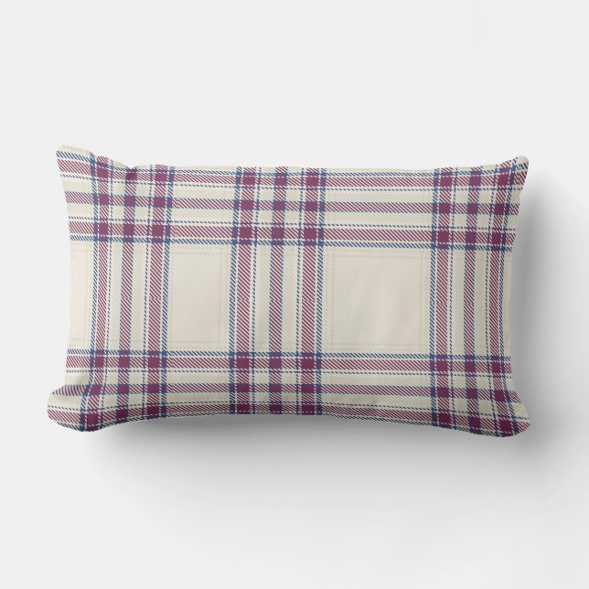 Plaid Lumbar Decorative Pillow (Front)