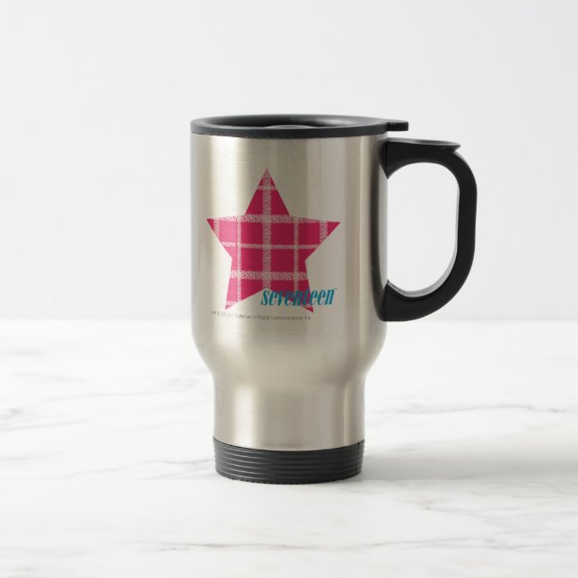Plaid Magenta 3 Travel Mug (Right)
