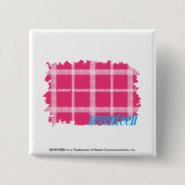 Plaid Magenta 4 15 Cm Square Badge (Front)