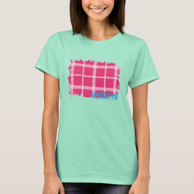 Plaid Magenta 4 T-Shirt (Front)