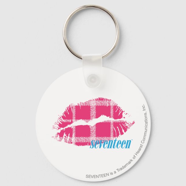 Plaid Magenta Key Ring (Front)