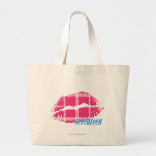 Plaid Magenta Large Tote Bag