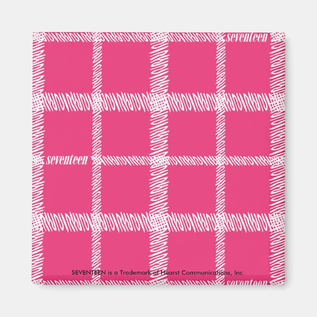 Plaid Magenta Magnet (Front)