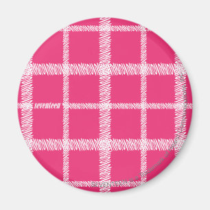 Plaid Magenta Magnet