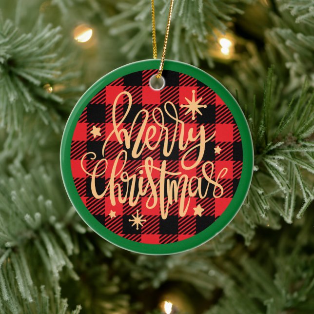 Plaid Merry Christmas - Christmas Ornament (Tree)