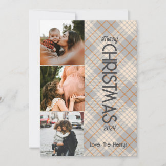 Plaid Merry Christmas Photo Greeting Card