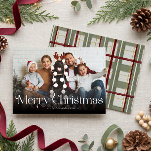 Plaid Merry Christmas Photo Holiday Card