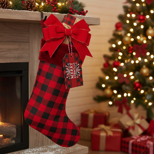 Plaid Merry Christmas snowflake Gift Tags