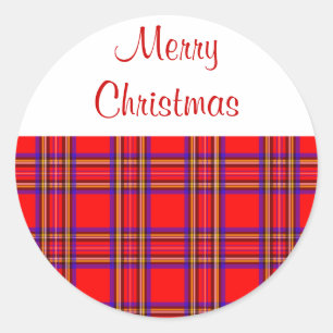 Plaid Merry Christmas Stickers