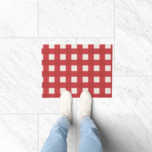  Plaid Minimalist Christmas Doormat (Indoor)
