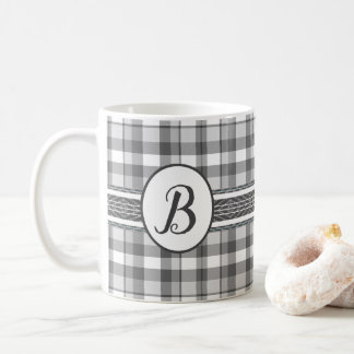 Plaid Monogram Coffee Mug