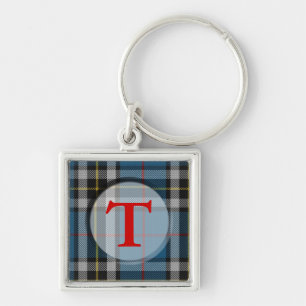 Plaid Monogram/Photo Frame Key Ring