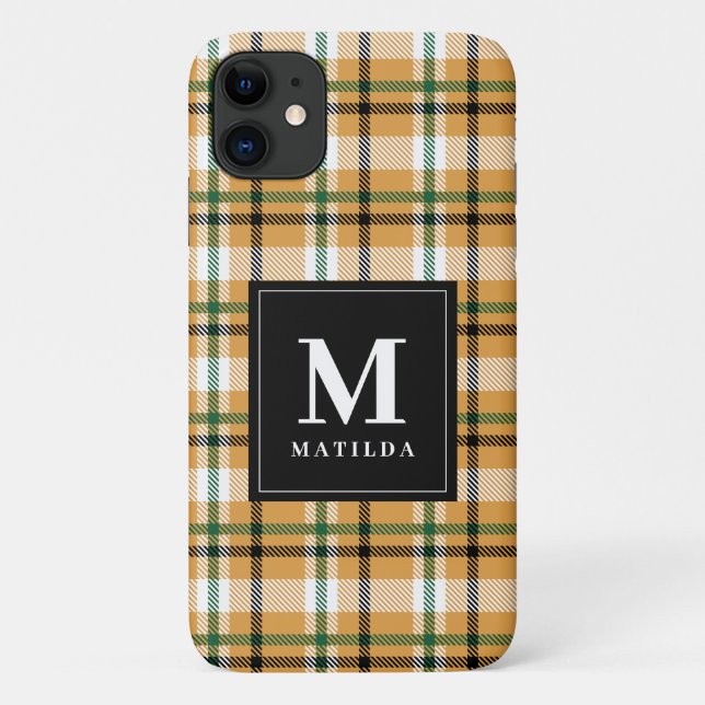 Plaid monogram tartan Case-Mate iPhone case (Back)