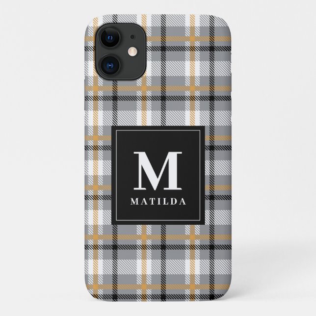 Plaid monogram tartan Case-Mate iPhone case (Back)