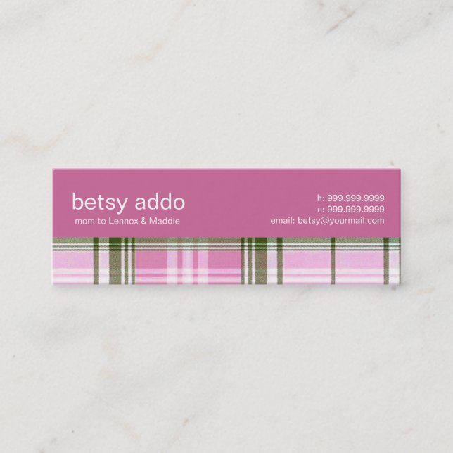 Plaid Mummy Calling Card (Front)