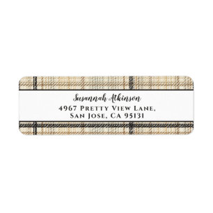 Plaid Neutral Dashed Line Accent