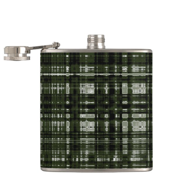 Plaid Olive Green w/Grey Hip Flask (Opened)