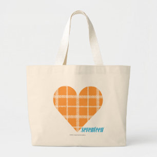 Plaid Orange 4 Large Tote Bag