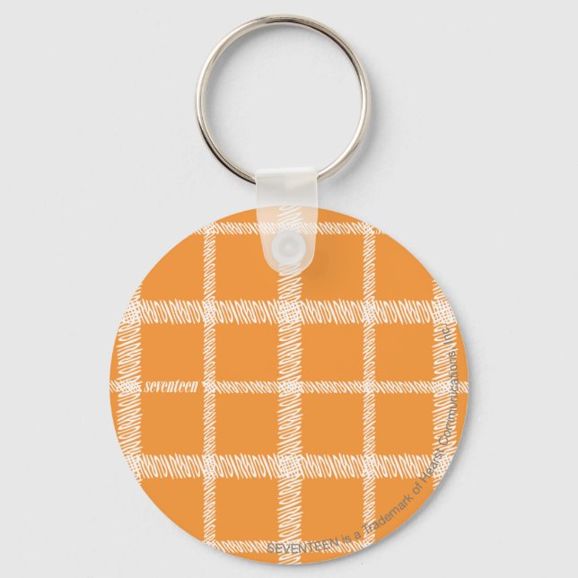 Plaid Orange Key Ring (Front)