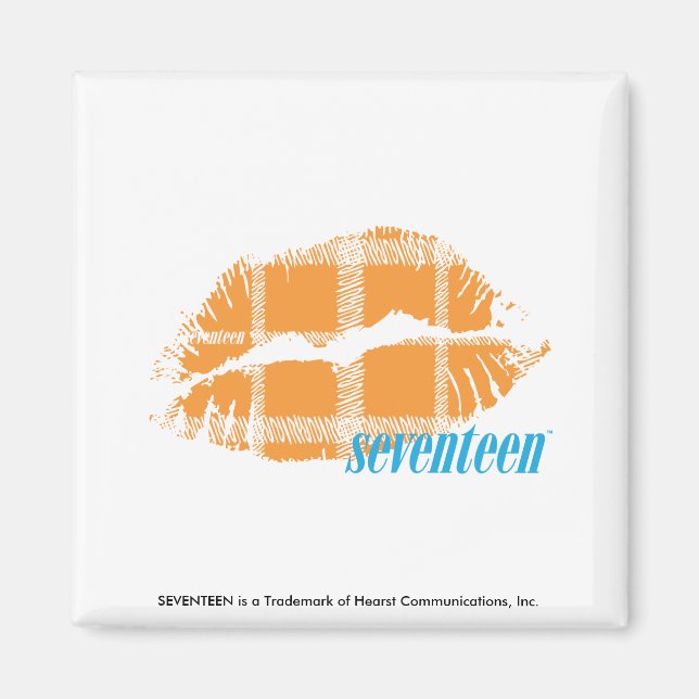 Plaid Orange Magnet (Front)