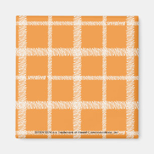 Plaid Orange Magnet
