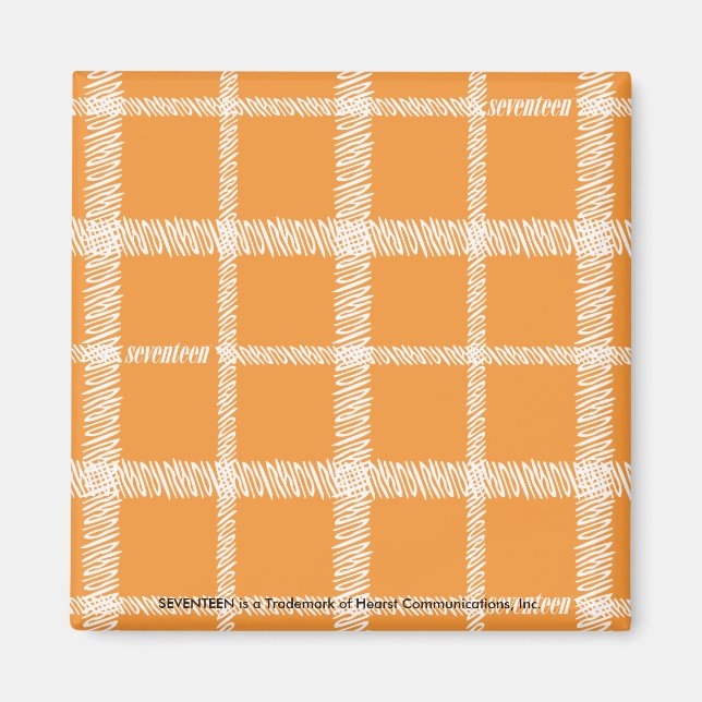 Plaid Orange Magnet (Front)
