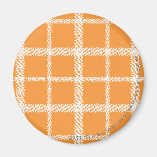 Plaid Orange Magnet