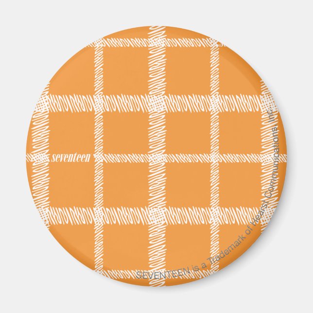 Plaid Orange Magnet (Front)