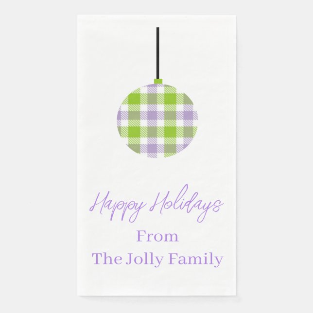 Plaid Ornament Napkin (Front)