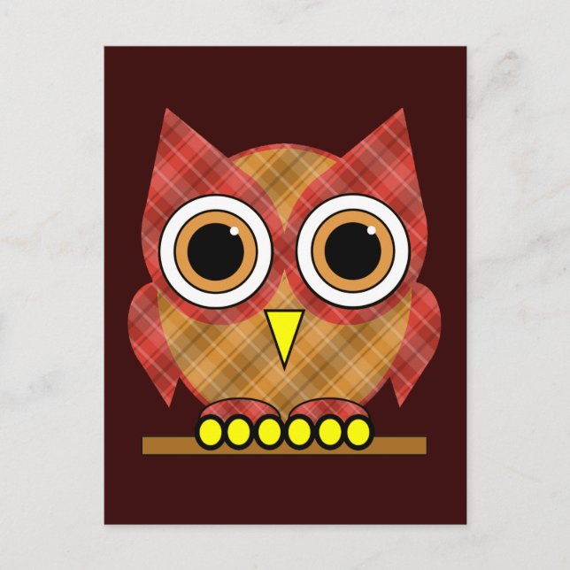 plaid owl postcard (Front)