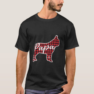 Plaid Papa French Bulldog Dog Dad Buffalo Pajama L T-Shirt
