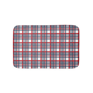 Plaid pattern bath mat