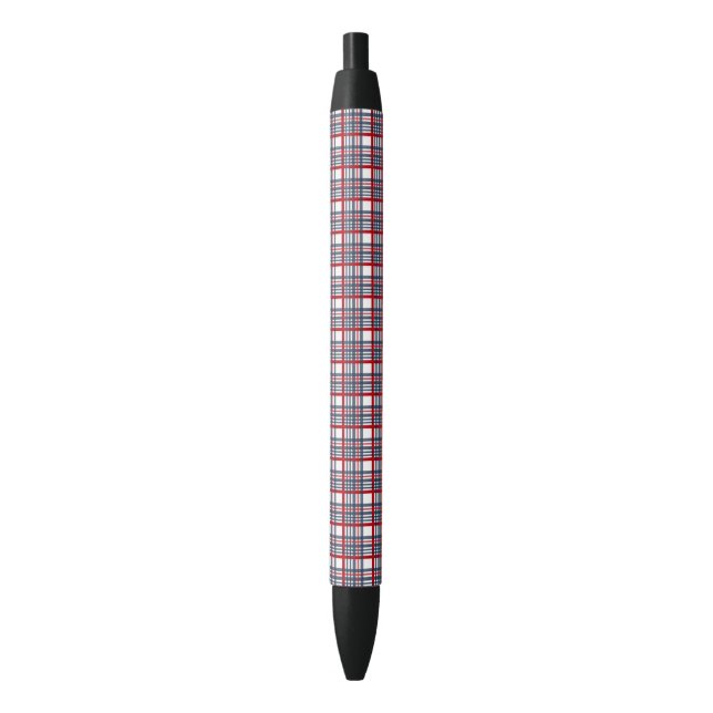 Plaid pattern black ink pen (Front Vertical)