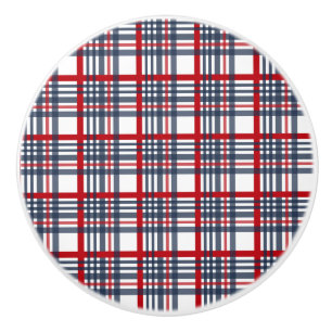 Plaid pattern ceramic knob