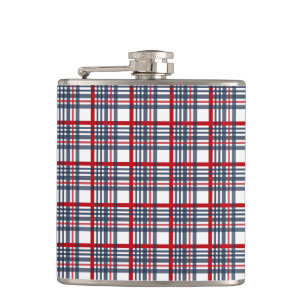 Plaid pattern hip flask