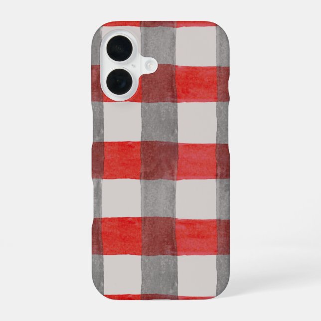 Plaid Pattern iPhone 16 Case (Back)