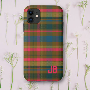 Plaid Pattern Monogram Case-Mate iPhone Case