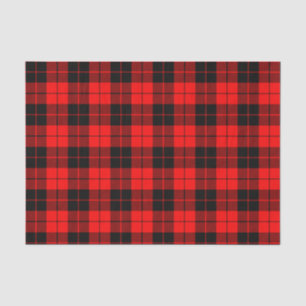 Plaid Pattern Red and Black Tissue Paper